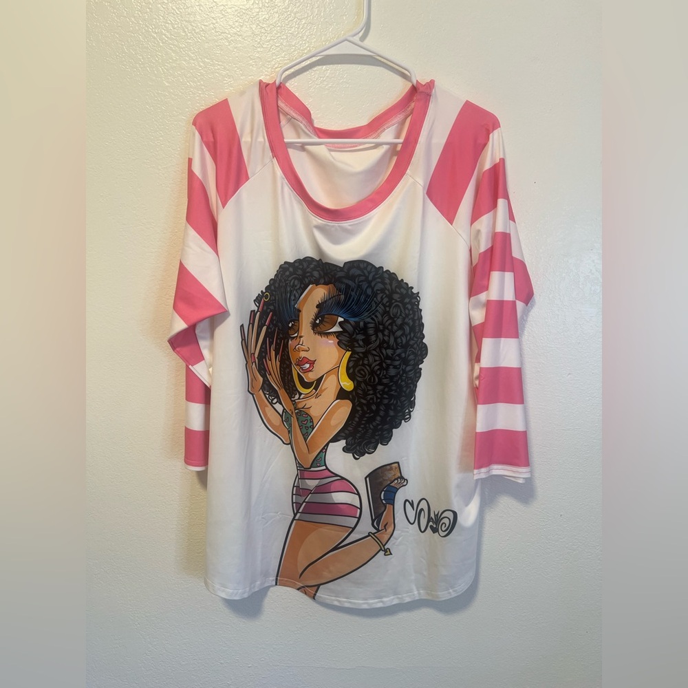 Sandoner Chola Nails 3/4 Sleeve Shirt 2018- SZ 3X/4X